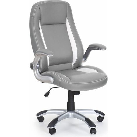 Silla de oficina Houston 569, Gris + Blanco, 112x67x65cm, Con reposabrazos, Con ruedas, Mecanismo de la silla: Inclinación (1/5)