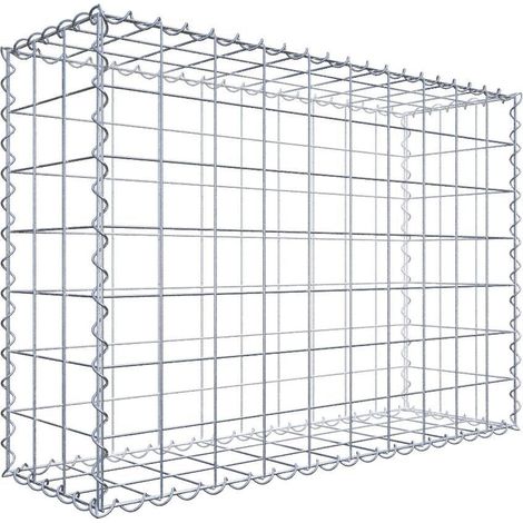 Gabion 100 cm x 70 cm x 30 cm – Mailles 10 x 10 cm – Construction en fil de fer galvanisé 4mm – Résistance à la corrosion – Montage rapide avec spirales – Gabiondeco (1/6)