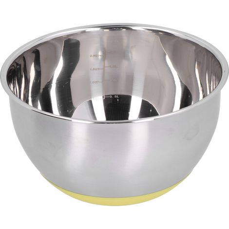 Bol mélangeur en acier inoxydable avec graduation, 2,5 L, idéal pour la cuisine. (1/5)