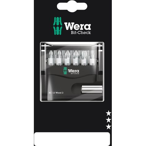 Wera Bit-Check 12 Wood 2 SB 05136391001 Bit-Set 12teilig 1/4" (6.3 mm) inkl. Bithalter (1/4)