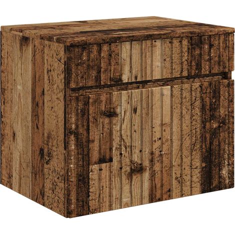 vidaXL Mobiletto da Bagno a Muro Legno antico 59 x 44,5 x 50 cm