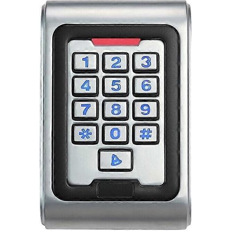 Système de contrôle d'accès RFID, lecteur de cartes à clavier métallique étanche IP68, capacité de 2000 utilisateurs, autonome. (1/5)