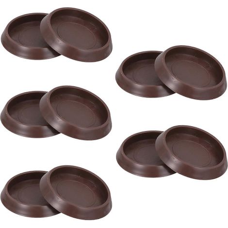 10 butées de roulettes pour meubles, protections de sol (couleur café)-5.5X5.5cm-Coffee (1/3)