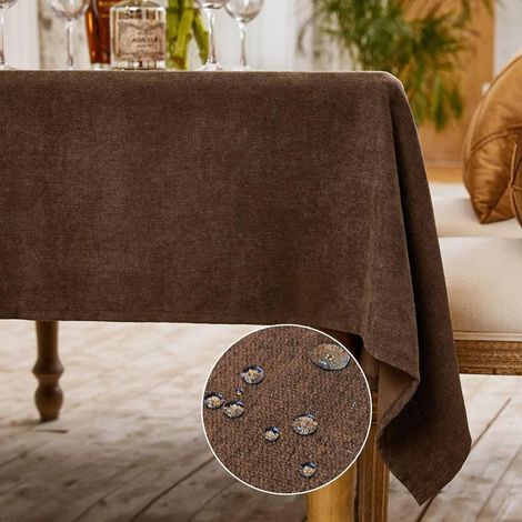 Nappe lavable Marron foncé 120x120 cm, imperméable, infroissable