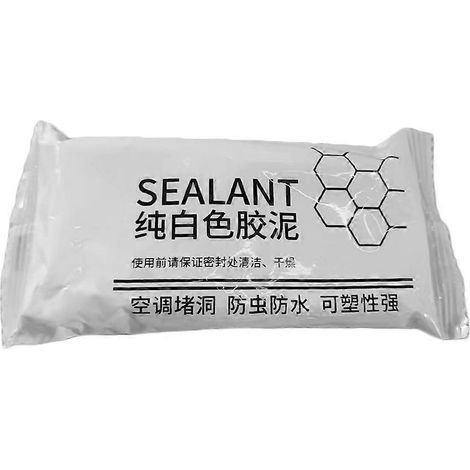Colle d'étanchéité blanche neuve et améliorée pour trous de climatisation muraux, en plastique et en argile, pour tuyaux d'égout. Mastic d'étanchéité pour tuyaux d'égout en plastique et en argile. (1/4)