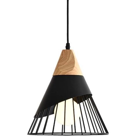 Stoex – Lustre rétro en métal – Suspension industrielle en cage E27 – Dimensions 25cm de, 30cm de hauteur – Cordon réglable 100cm (1/5)