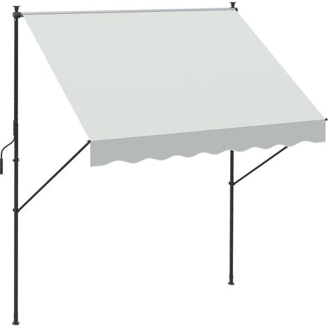 Outsunny toldo manual retráctil 200x175x210-310 cm toldo ajustable con manivela protección solar UV40+ prueba de aiento para balcón jardín terraza (1/5)