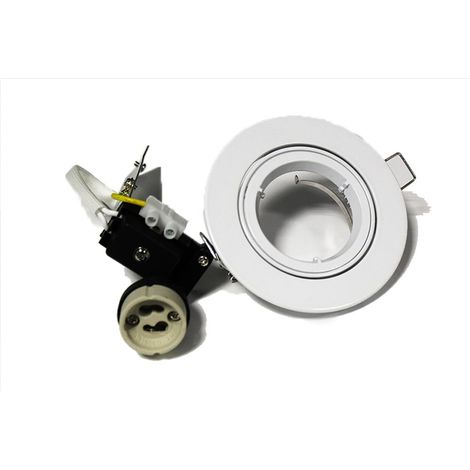 Socle pour LED GU10 blanc ou métal brossé Couleur support: Blanc