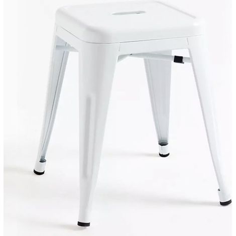 ORION91oficial® - Taburete Bajo Acero BETA Color Blanco, Apilable (45 cm) Estilo Industrial, Comedor, Hostelería, Oficina, Salón, Teletrabajo, Cocina - spaziOrion91 - Unidad (1/5)