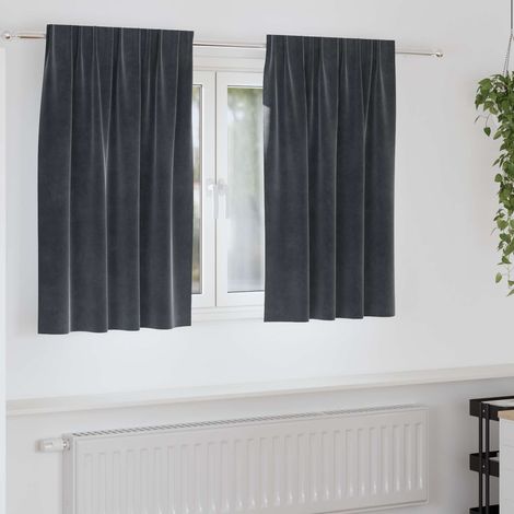 Verdunkelungsvorhänge 2 pcs Dunkelgrau 140 x 140 cm Samt