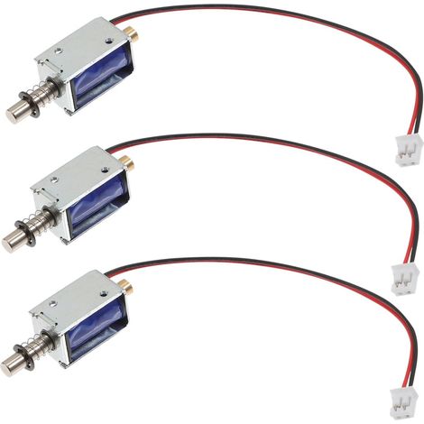 Solenoid Mini 3pcs Push Pull Electromagnet Metal Frame Mini Frame Electromagnet 12V Open Frame Micro Linear Drive Dongguan Metal Magnet (1/5)