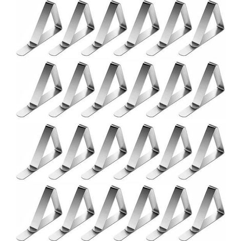 24 Pièces Pinces à Nappe Exterieur, Clips Nappe de Table Lnox, Ne Glisse Pas et Tombe Pas, Bien pour Les Jours de Vent (1/4)