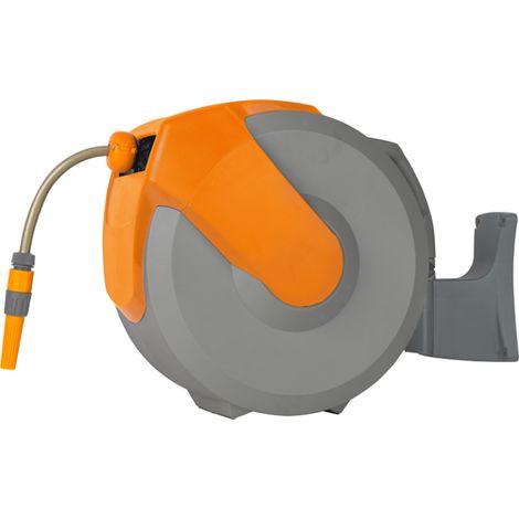 Avvolgitubo automatico completo di 20 mt di tubo e lancia innaffio Papillon