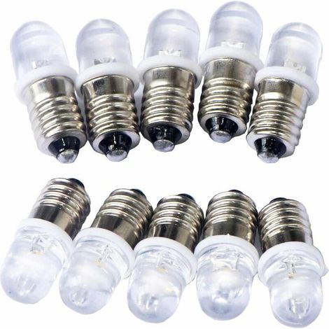 10pcs E10 12V Spot Ampoule LED Lampes Blanc chaud (1/3)