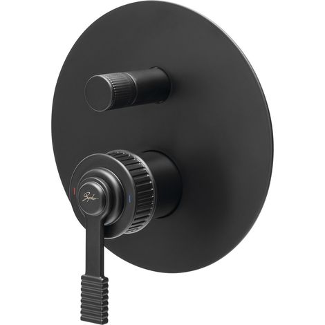 Mitigeur de douche à encastrer VERSI, 2 sorties, noir mat (1/4)