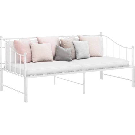 Sofá cama extraíble sin colchón metal blanco 90x200cm (1/5)