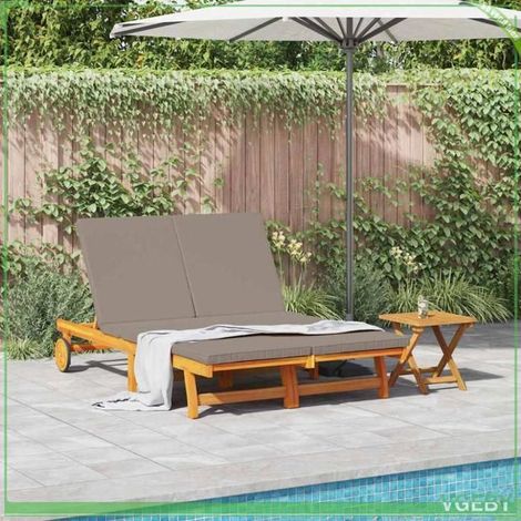 Transat - 3325191 - Bois d'acacia massif - 2 personnes - Coussin d'extérieur (1/5)