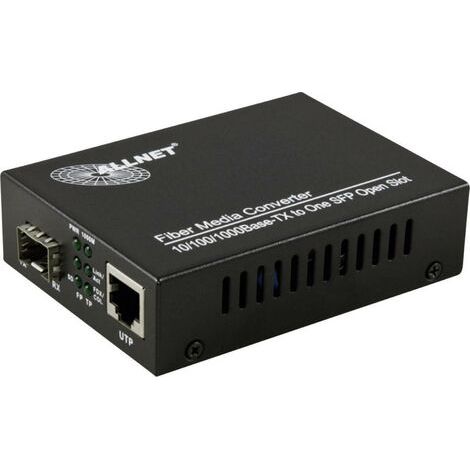 ALLNET ALL-MC104G-SFP1 Conversor de medios 1G RJ45 a SFP Negro (1/3)