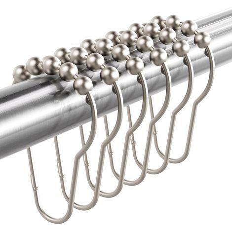 Anneaux De Rideau De Douche - Métal Antirouille - Pour Tringle Ronde Ou Carrée - Lot De 12 - Bronze (1/5)
