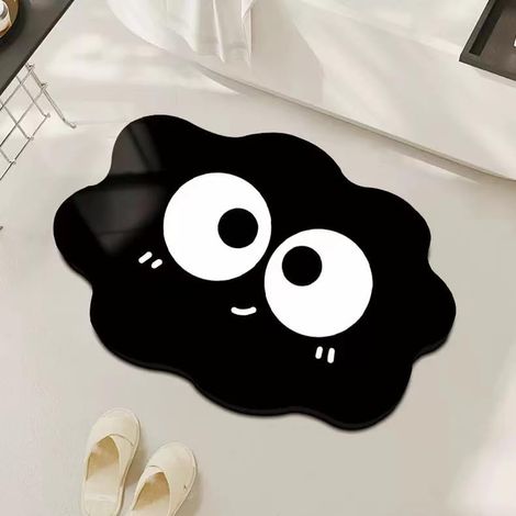 Tapis de bain ultra-absorbant (1 pièce), séchage rapide, idéal pour le salon. Dessous en caoutchouc antidérapant. (1/4)