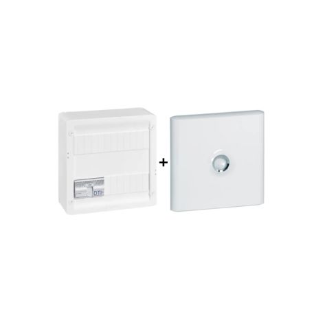Legrand - Coffret VDI GRADE 2 avec brassage - 4 RJ45 / TV 2 sorties + Porte blanche - Ru00e9f. : 413248+401331 (1/4)