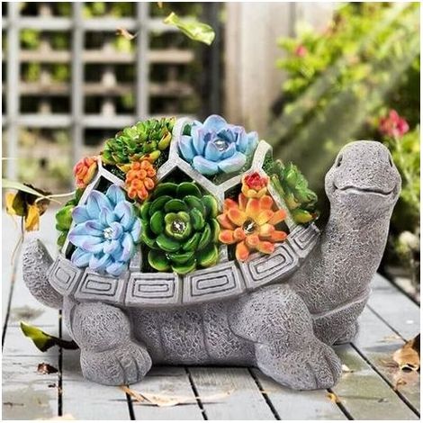 Ornements d'extérieur décoratifs Statues de jardin en forme de tortue avec lumières à 7 LEDs Statue à énergie solaire Figurines d'art pour le patio Cour Pelouse Jardin Cadeau-LIAIKI (1/5)