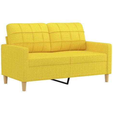 Canapé à 2 places,Sofa pour Salon,Banquette Jaune clair 120 cm Tissu CFW254926 (1/5)