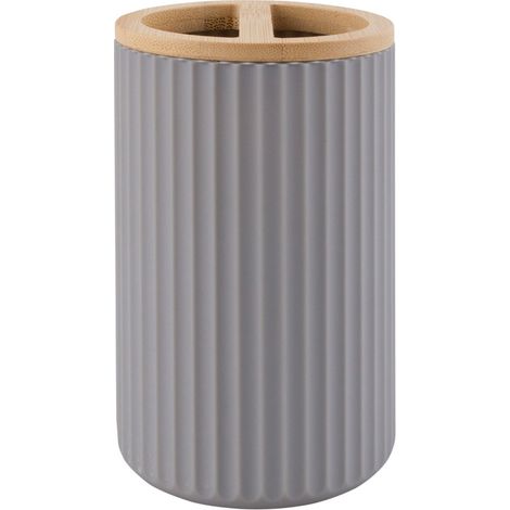 Taza para cepillo de dientes AWD INTERIOR Rayon 1635, gris ceniza con bamb煤 (1/4)