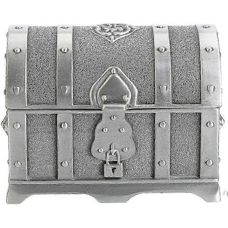 Coffret antique de pirate, petit coffre à bijoux de mariage, boîte de rangement en alliage de zinc (1/5)