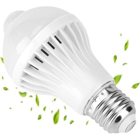 5W Ampoule LED avec capteur de mouvement E27, détection intelligente, lumière IR PIR pour garage, porte d’entrée, porche, escalier, couloir (1/5)