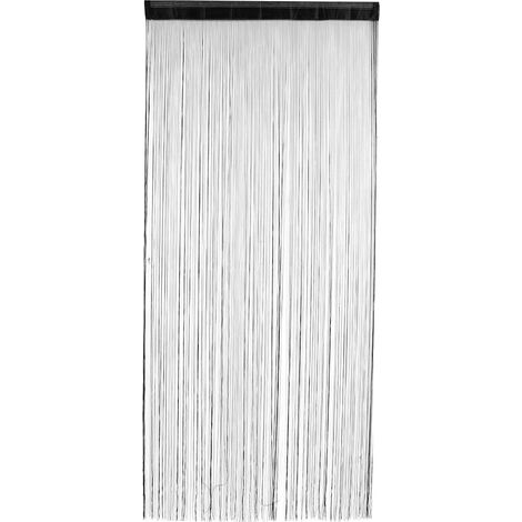 Rideau En Chaîne À Franges - Polyester Durable Pour Chambre Et Café - Décoration Fenêtre Intérieure - Noir - 1 Pièce (1/5)