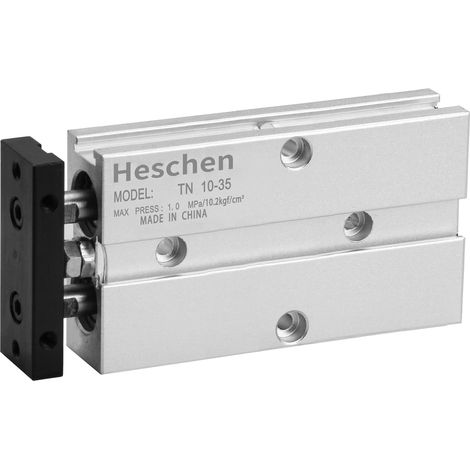 Cylindre pneumatique à double effet, TN10-35, alésage 10 mm, aluminium à double tige, avec aimant, pour l'équipement automatique (course: 35 mm) (1/5)
