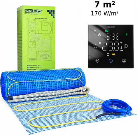 Kit de calefacción por suelo radiante 7 m², 170 W/m² + termostato Wi-Fi programable Premium TSM-20, vidrio templado 3mm (1/5)