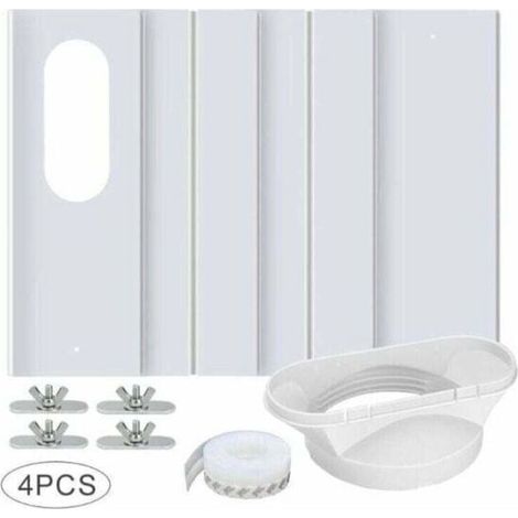 Kit de fenêtre pour climatiseur portable – 4 plaques ajustables 43-140 cm – PVC renforcé – Joint d'étanchéité inclus (1/3)
