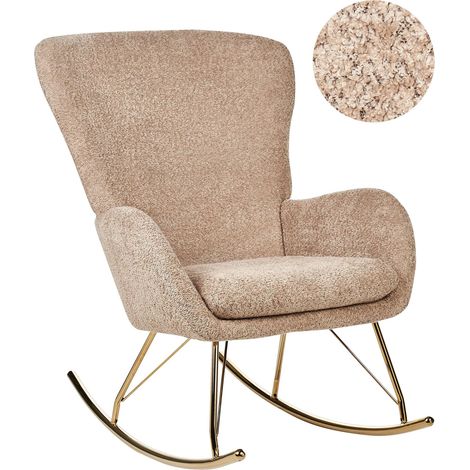 Schaukelsessel ANASET Bouclé Sandbeige
