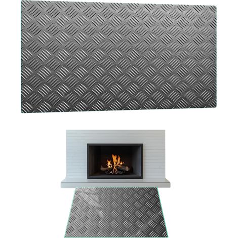 CHIMENEA DE CRISTAL TEMPLADO DIMENSIONES DE LA BASE 90x52cm GRÁFICOS METAL (1/5)
