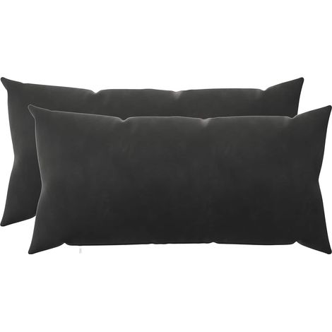 Cushion Cover 2 pcs HEERLEN Black 40 x 70 cm Velvet vidaXL