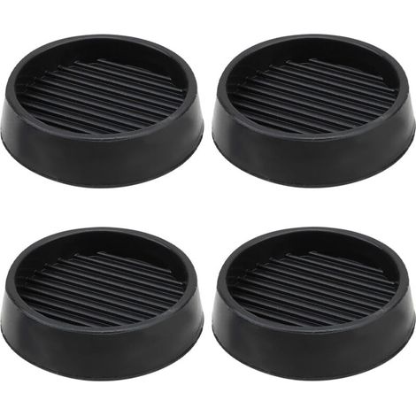 Paquete de 4 protectores de goma antideslizantes para patas de muebles, topes de cama y patas de mesa y silla (5 x 5 cm, negro)