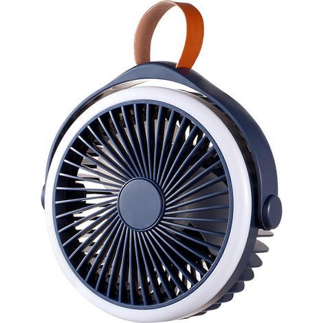 Ventilateur suspendu portable pour le camping, ventilateur de plafond à 4 vitesses avec crochet et lampe pour pique-nique (1/4)