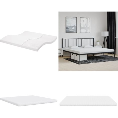 Matelas en mousse blanc 200x200 cm 7 zones dureté 20 ILD - Matelas Mousse - Matelas Blanc - Matelas Double - Matelas Confort - Matelas Zone Support - Home & Living