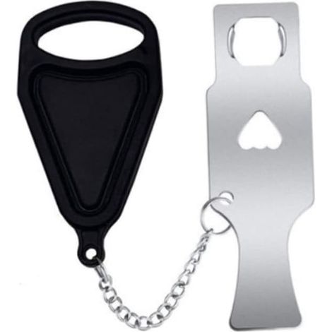 Cadenas de porte portable, cadenas de sécurité résistant avec sac de rangement, antivol, idéal pour les voyages, sécurité renforcée pour Airbnb, hôtels, appartements, séjours et domiciles – Noir