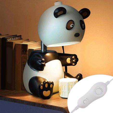 Lampe à bougies robot panda mignon avec minuteur décoratif, lampe de table pour chambre à coucher, lampe d'aromathérapie, norme européenne (1/5)