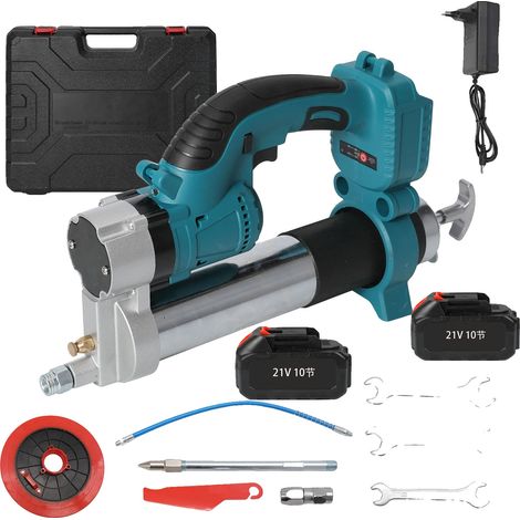 Pistola de engrase eléctrica de alta presión, diseño ergonómico, 2 baterías. (1/2)