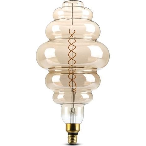 V-Tac VT-2188D Lampada rings bulb lampadina 8W E27 xl S200 doppio filamento spirale vetro ambrato oscurato 1800K Dimmerabile – sku 217465 (1/5)