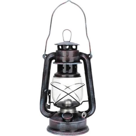 Lampe à pétrole - 24cm - Métal robuste - Style vintage - Haute luminosité (1/4)