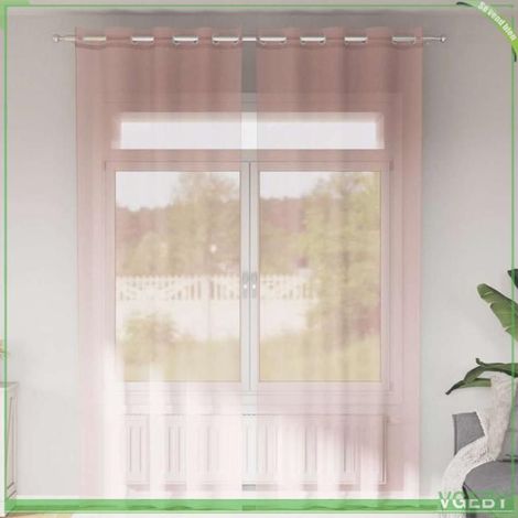 4102088 Rideaux en voile avec illets 2 pcs rose clair 140x300 cm (1/5)