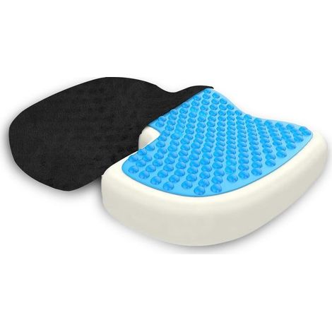 Coussin Coccyx Anti escarre fessier avec Gel Respirant, Coussin de siège orthopédique Ergonomique mémoire de Forme pour Soulager Douleurs Dos, Hanches et Coccyx, pour Fauteuil Bureau, Voiture (1/5)