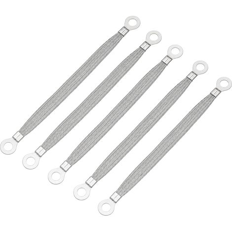 Tresse de Masse cuivre étamé 250 mm, Lot de 5 avec cosses serties (1/5)