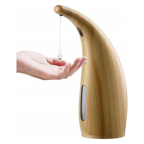 Automatischer Seifenspender mit Sensor, wasserdichter, infrarotfreier Seifenspender für Bad und Küche, helle Holzoptik, 300 ml (1/5)