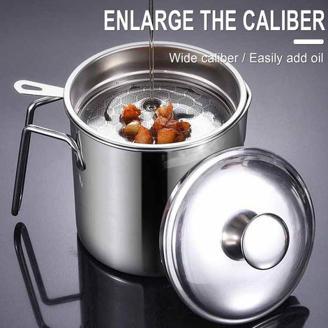 Distributeur Dhuile - Réservoir En Acier Inoxydable 1 8 L Avec Filtre Et Récupérateur Dhuile - Pour Cuisine Domestique (1/5)